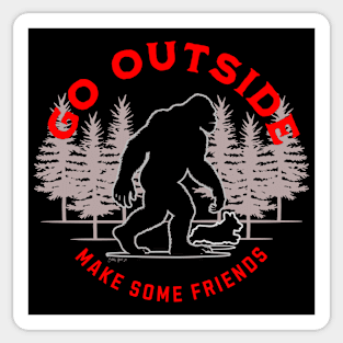 Best Friends Corgi and Squatch (Red) Sticker